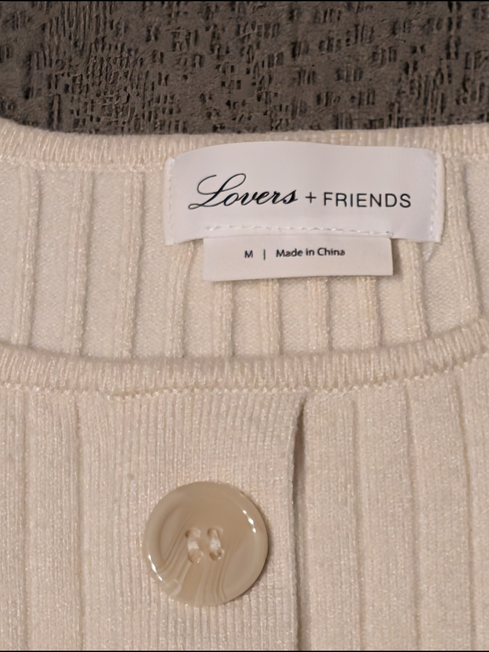 REVOLVE Lovers + Friends Cream Ribbed Button Front Mariposa Tank Top Medium - Picture 8 of 11